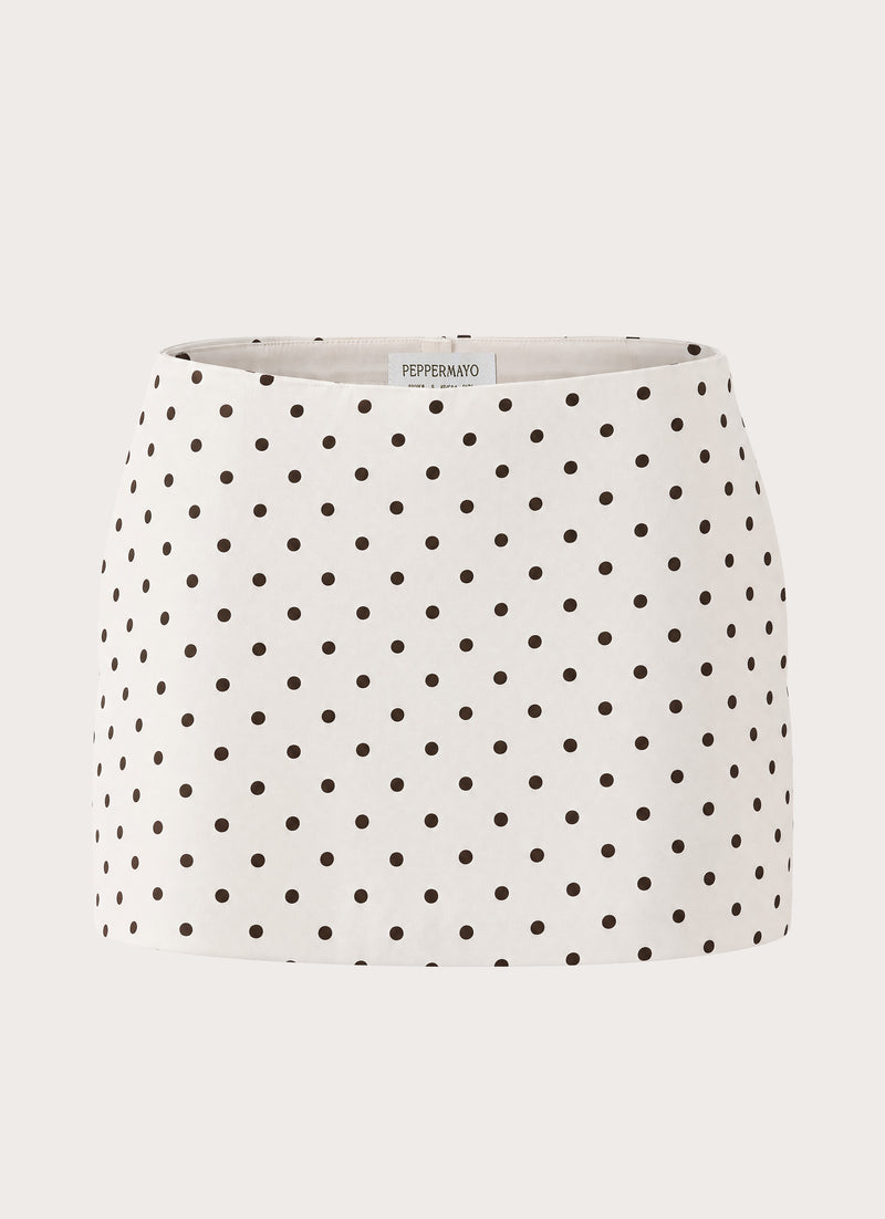 Aaliyah Micro Skort - Cream Polka Dot