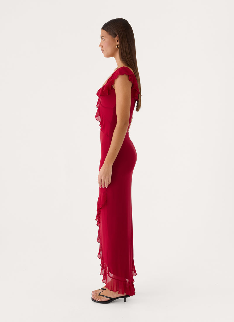 Alessia Midi Dress - Pomegranate Red
