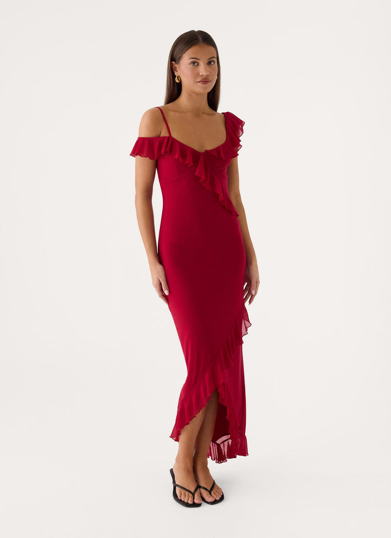 Alessia Midi Dress - Pomegranate Red