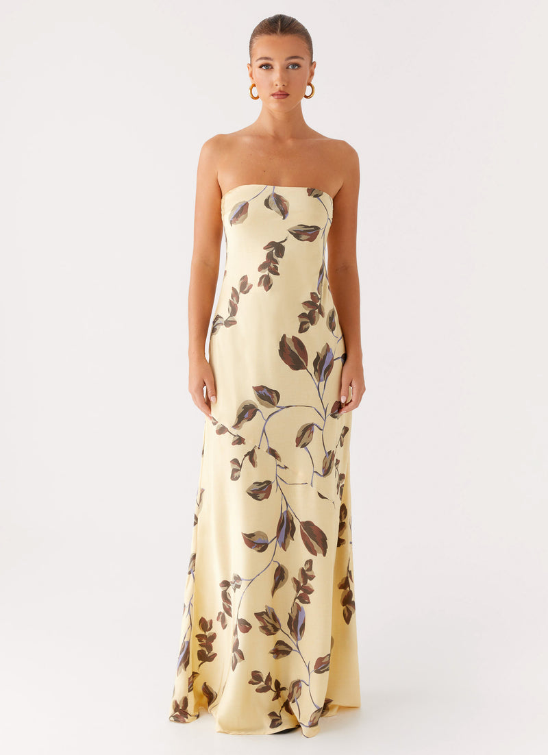 Alisa Strapless Maxi Dress - Buttercream Bliss
