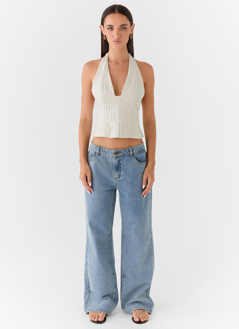 Amiera Halter Top - Desert Stripe