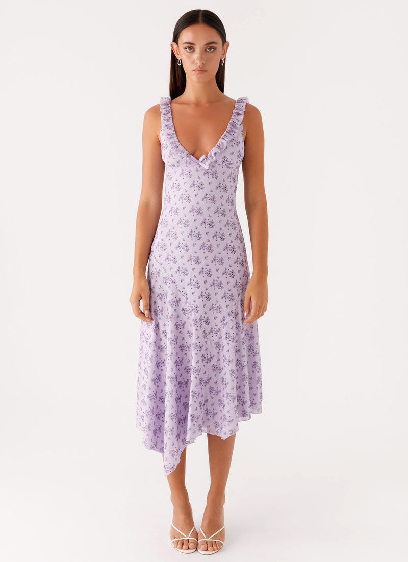 Asteri Midi Dress Lavender Meadow 1 Peppermayo