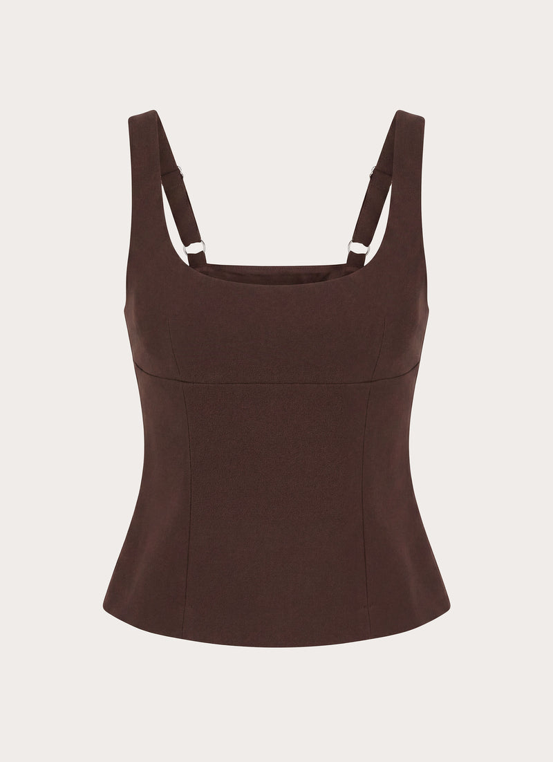 Autrey Suiting Top - Chocolate