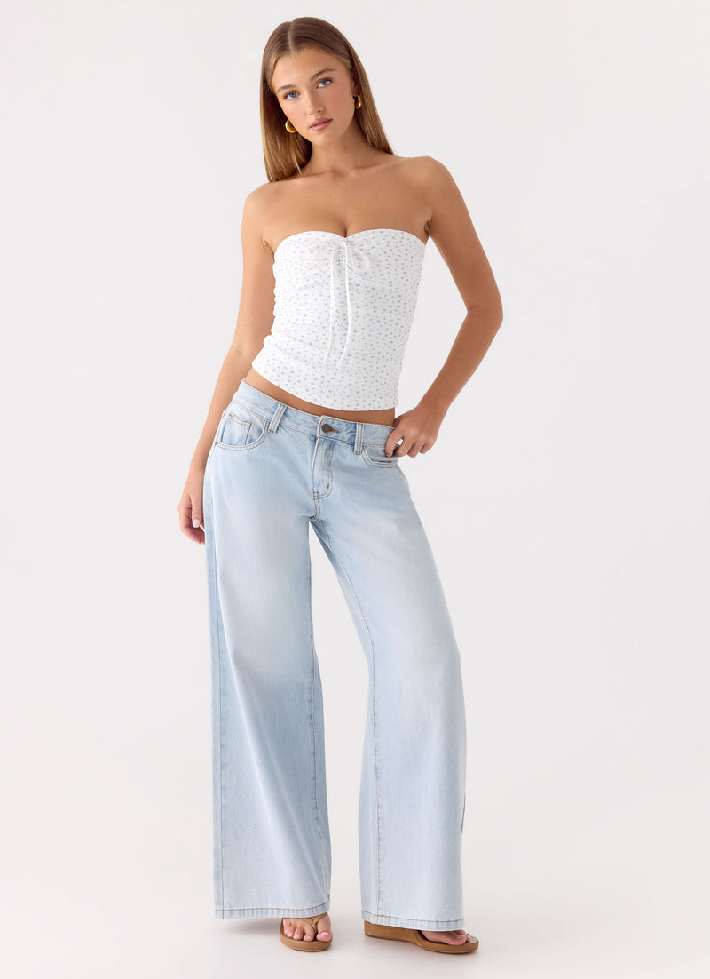 Aurevia Waffle Top - Floral Waffle