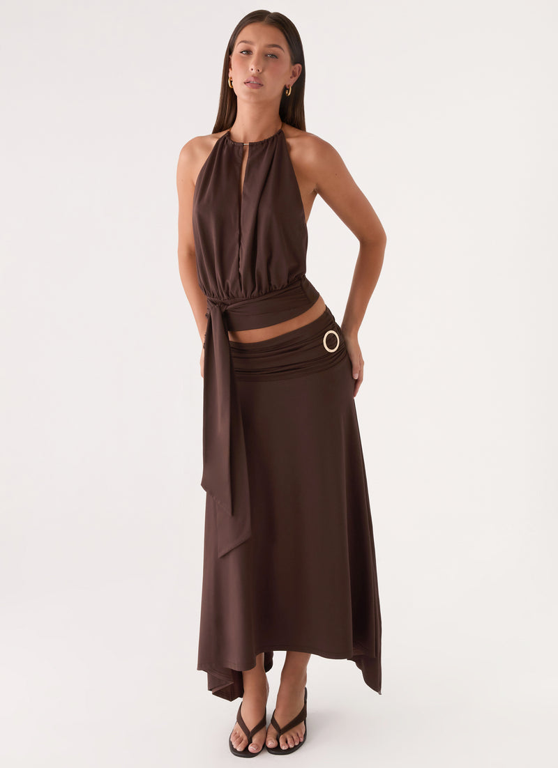 Automatic Midi Skirt - Rose Taupe