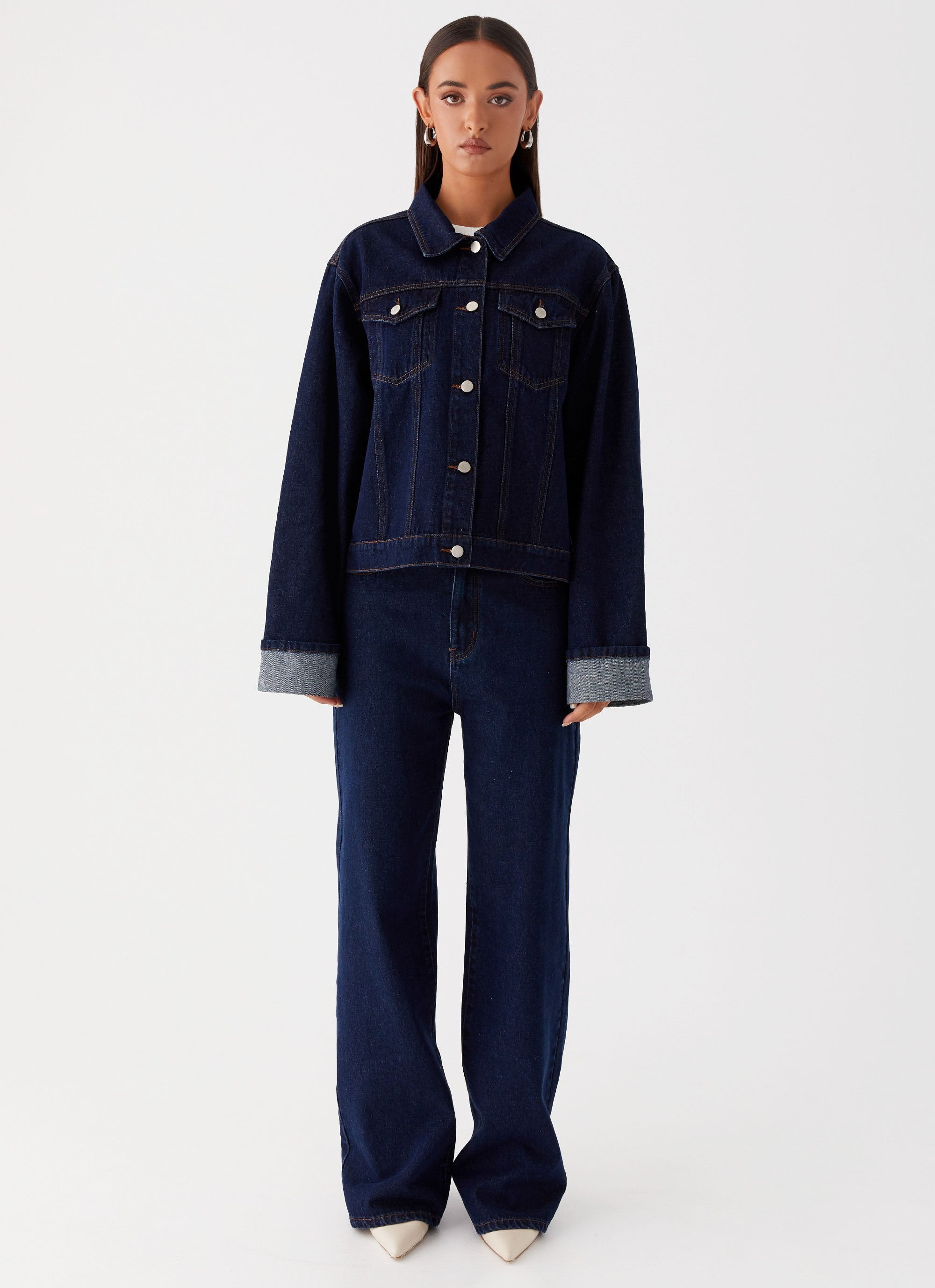 Back Again Oversized Denim Jacket - Blue – Peppermayo