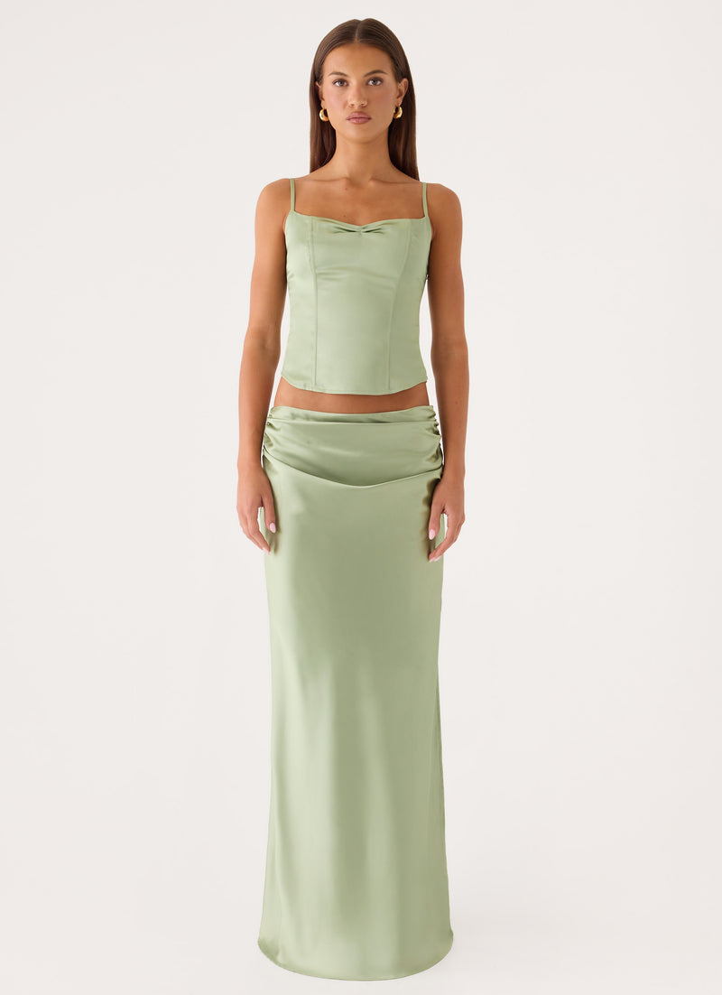 Belle Chime Maxi Skirt - Sage