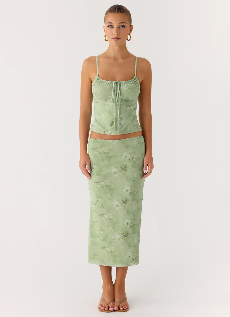 Bending My Rules Top - Blurred Lime