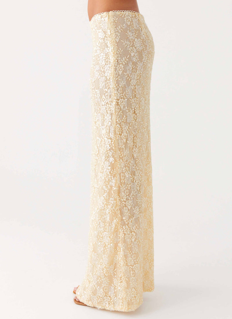 Bling It On Maxi Skirt - Ivory