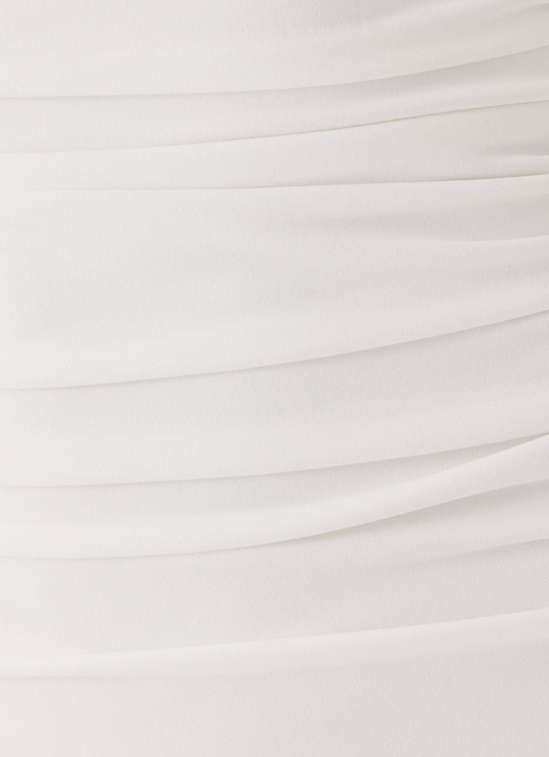 Bottle Pop Midi Dress - White