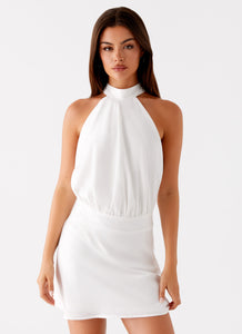 Camera Shy Mini Dress - Ivory