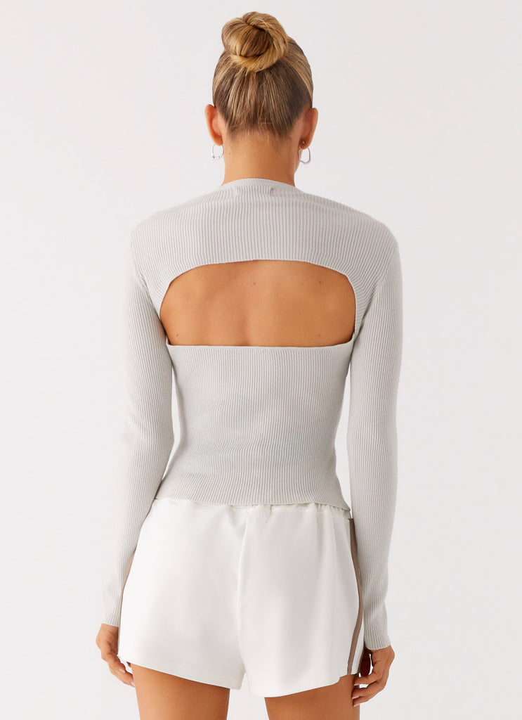 Carissa Open Back Top - Grey