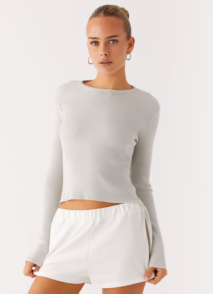 Carissa Open Back Top - Grey