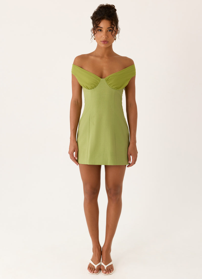 Caterina Mini Dress - Fern Green