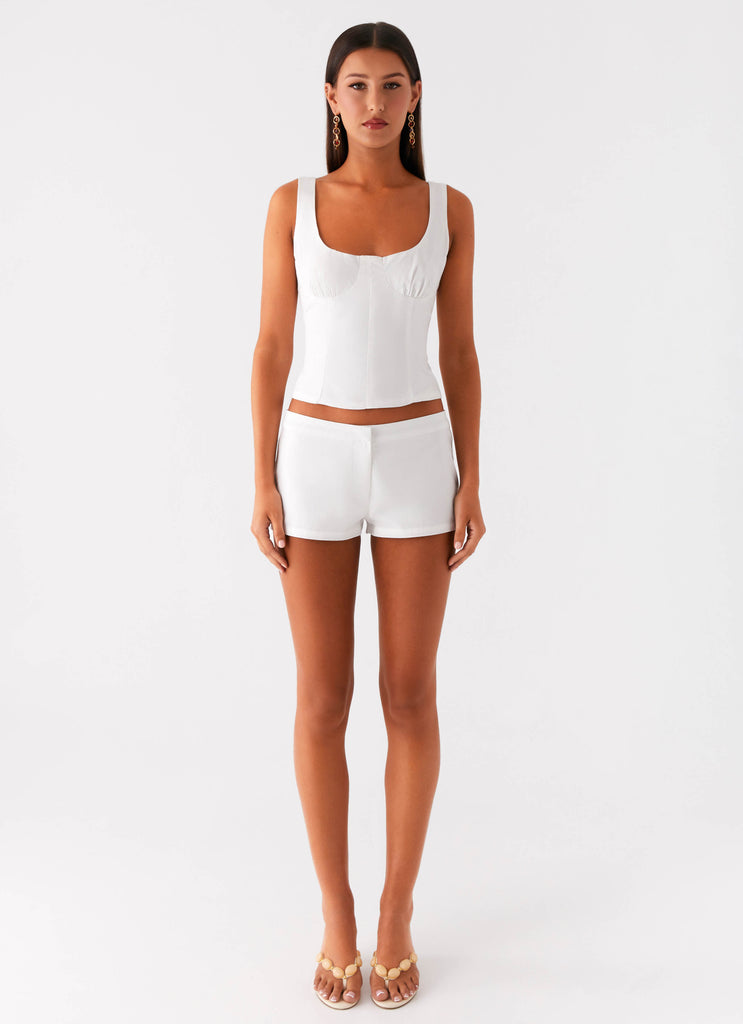Coastline Bustier Top - White