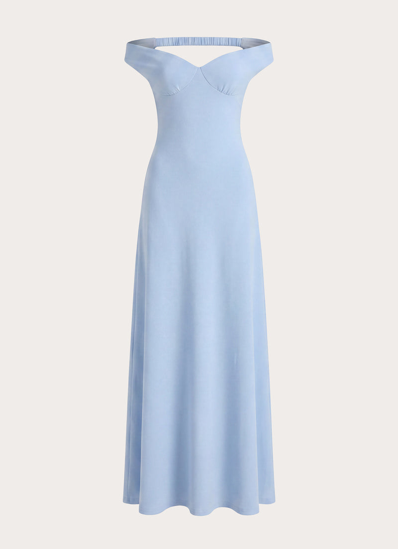 Diranda Off Shoulder Maxi Dress - Blue