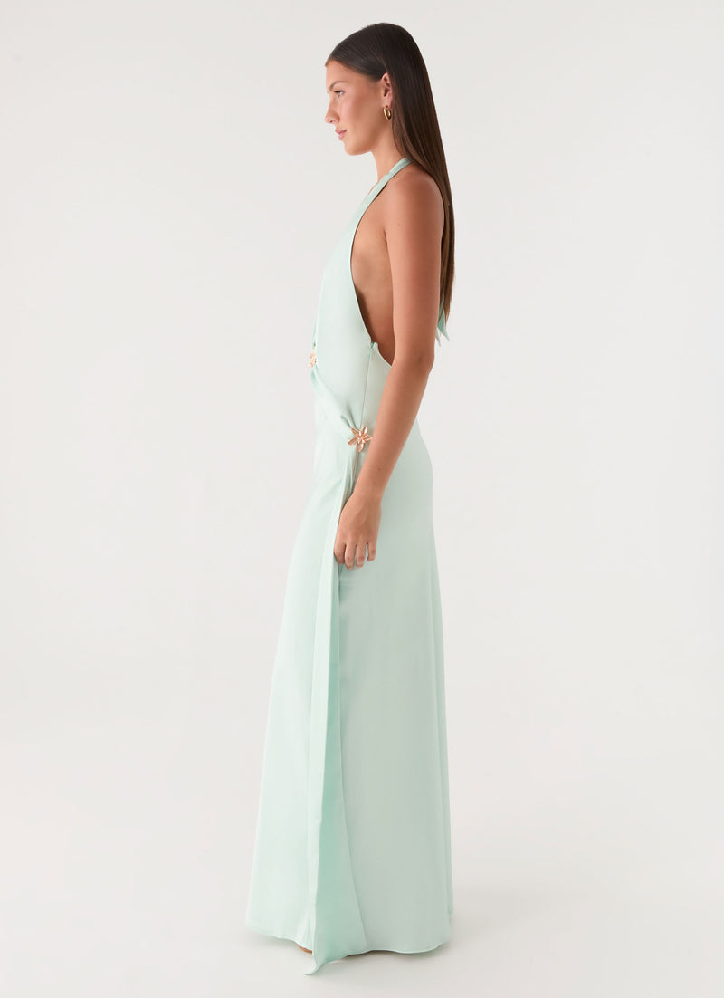 Eleni Halter Maxi Dress - Pistachio