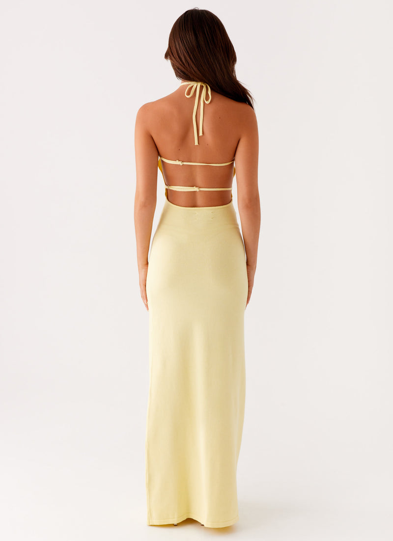 Elisha Knit Maxi Dress Yellow 3 Peppermayo