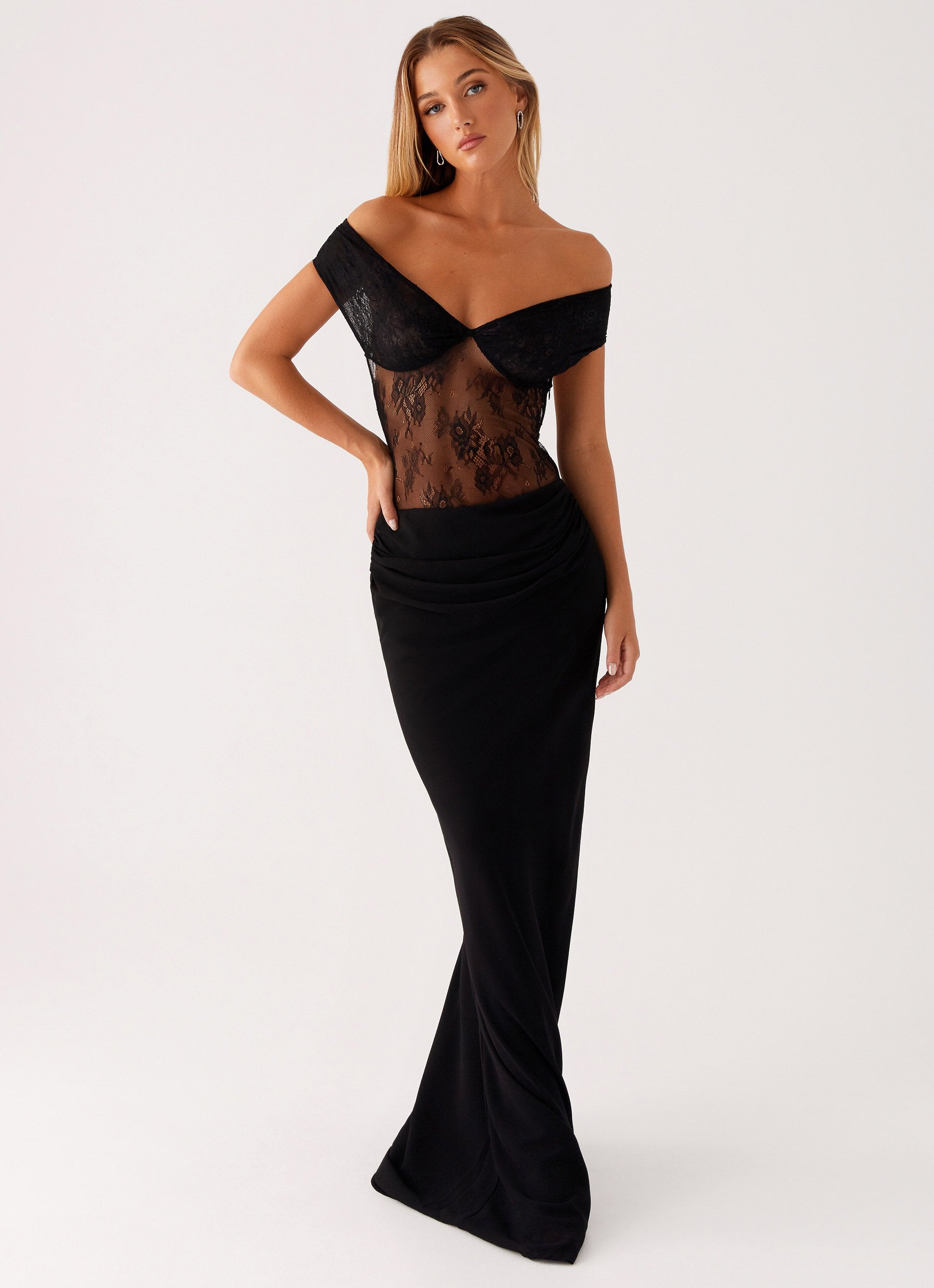 peppermayo lace dress Mini Dresses 124 cm / 48.82 in Elle Maxi Dress - Black