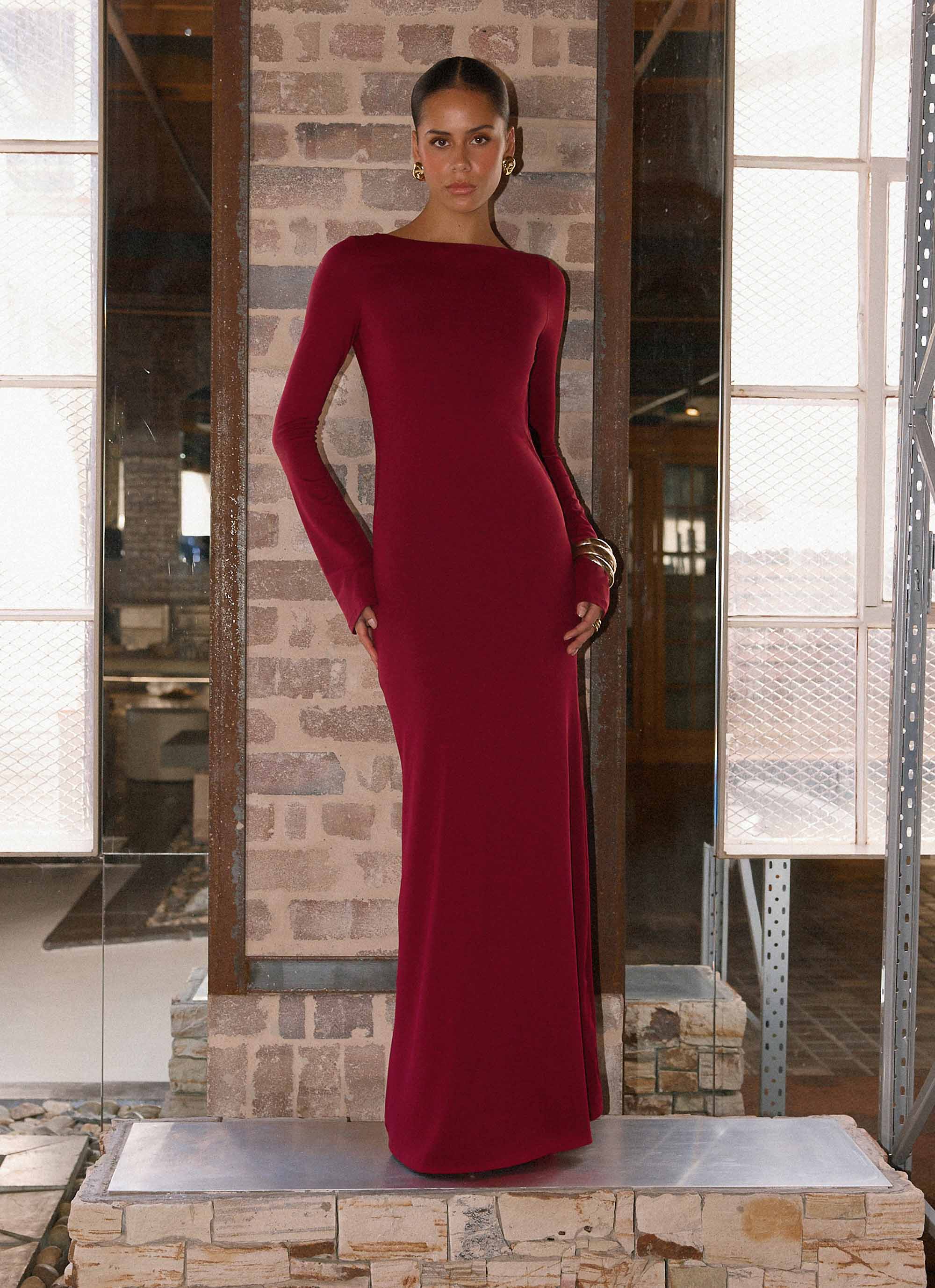 long sleeve formal dresses nz Long Beaded A-Line Formal Dress with Long Sleeves Champagne Gold / 6