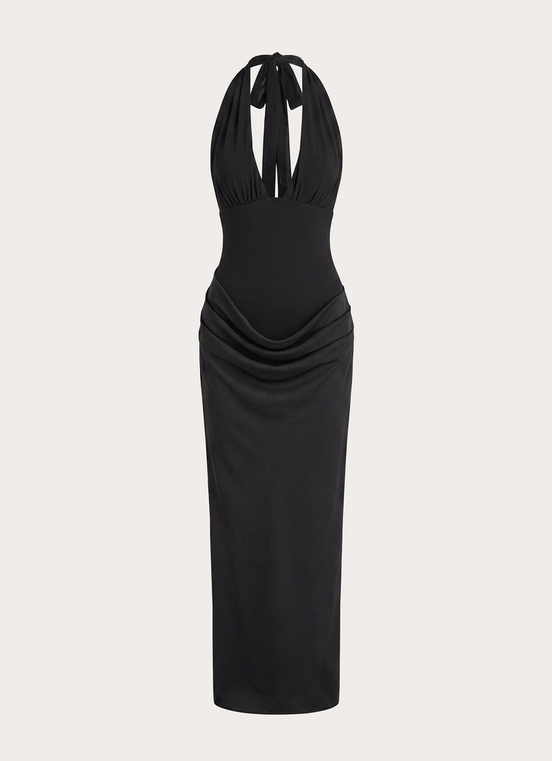 Emaretta Halter Maxi Dress - Black