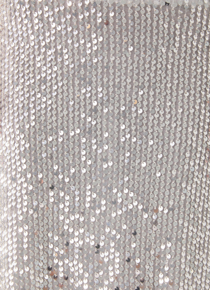 Evodia Sequin Midi Skirt - Silver