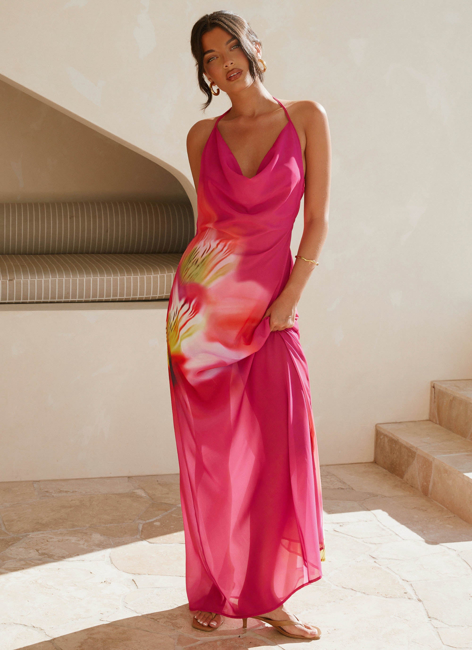 tropical chiffon maxi dress Tropical Chiffon Maxi