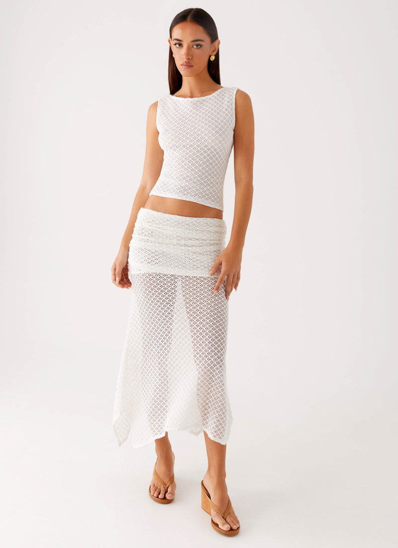 Genesis Midi Skirt White 2 Peppermayo