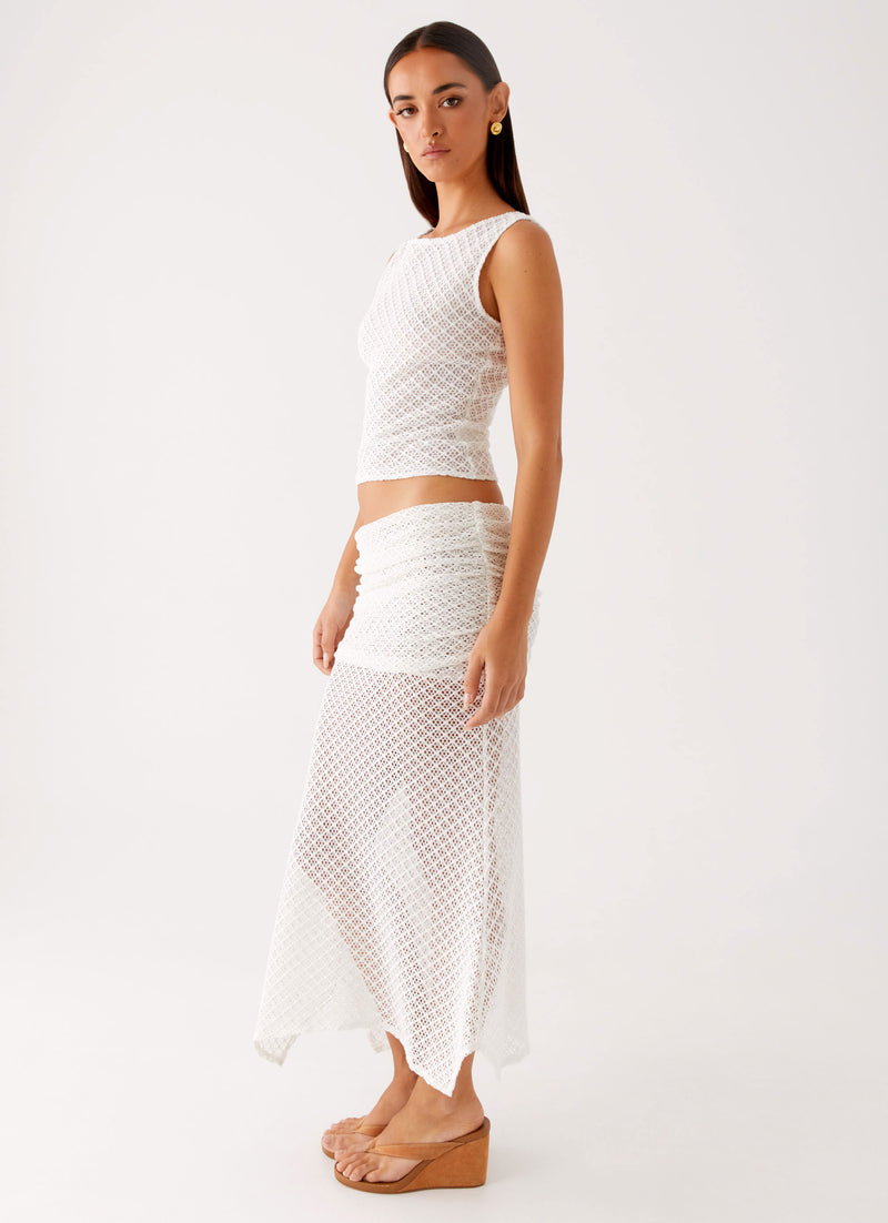 Genesis Midi Skirt White 3 Peppermayo