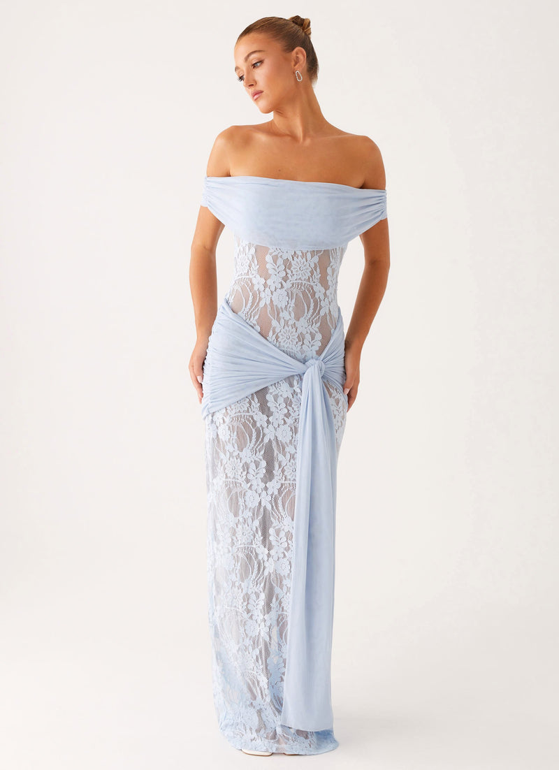 Gracie Twist Maxi Dress - Blue