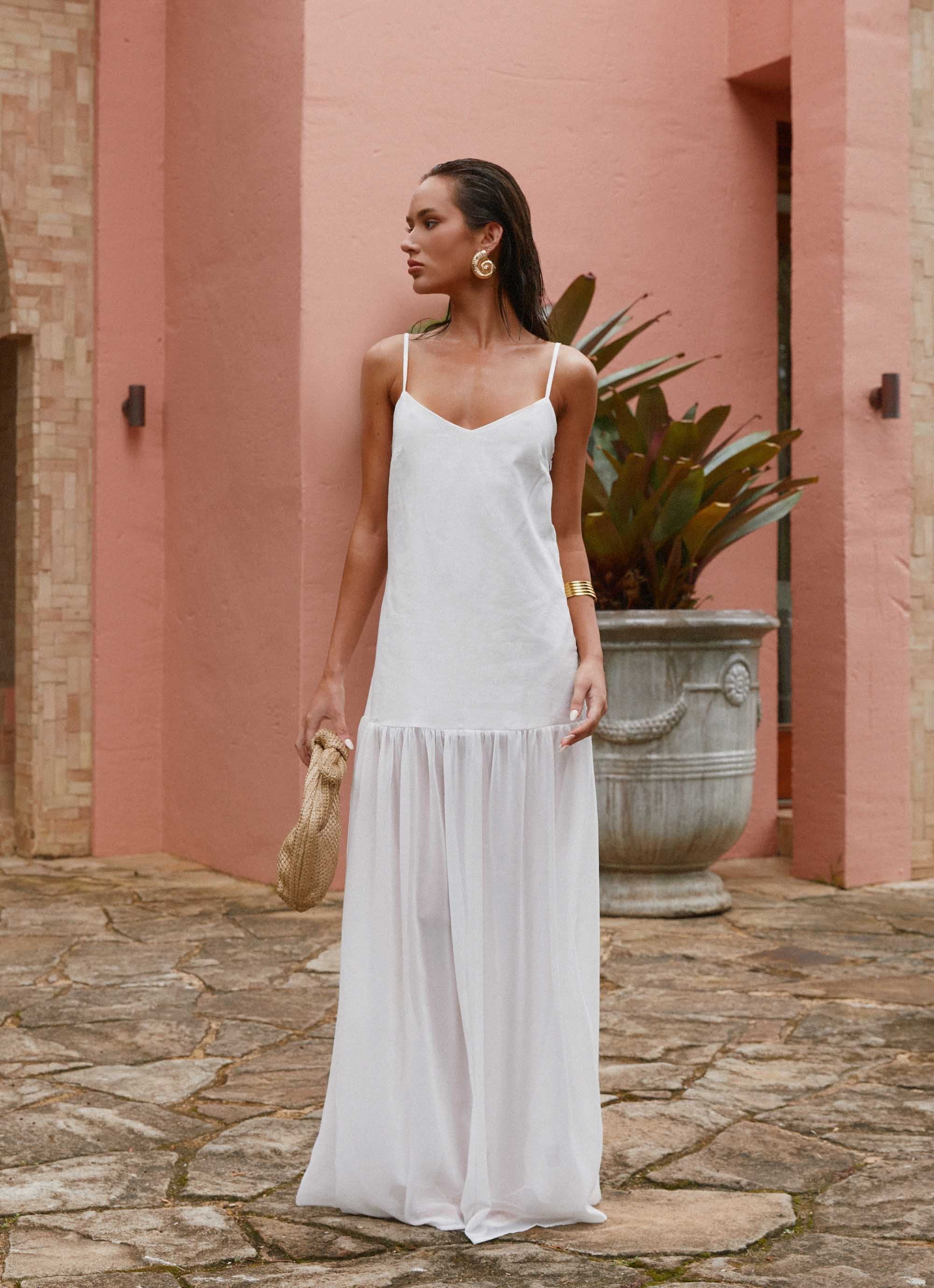 Heavenly Linen Maxi Dress - White Peppermayo Heavenly Linen Maxi Dress - White Peppermayo