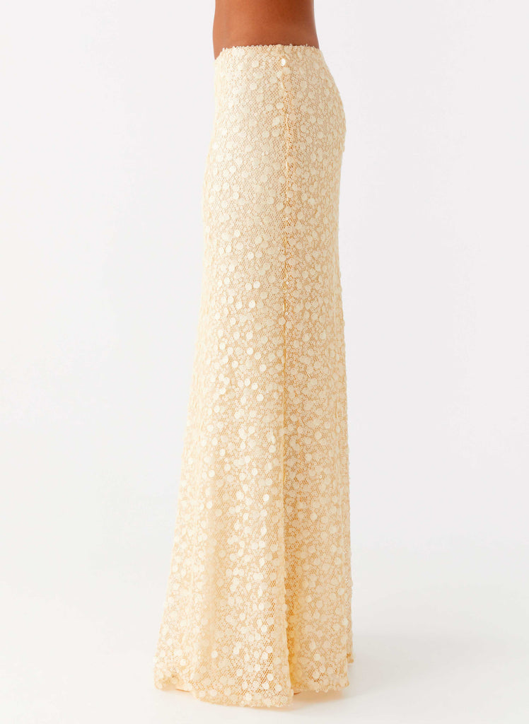 Honestly Sequin Maxi Skirt - Yellow