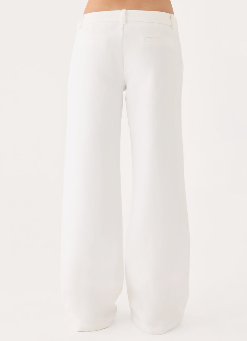 Hot As Ice Low Rise Pants - White