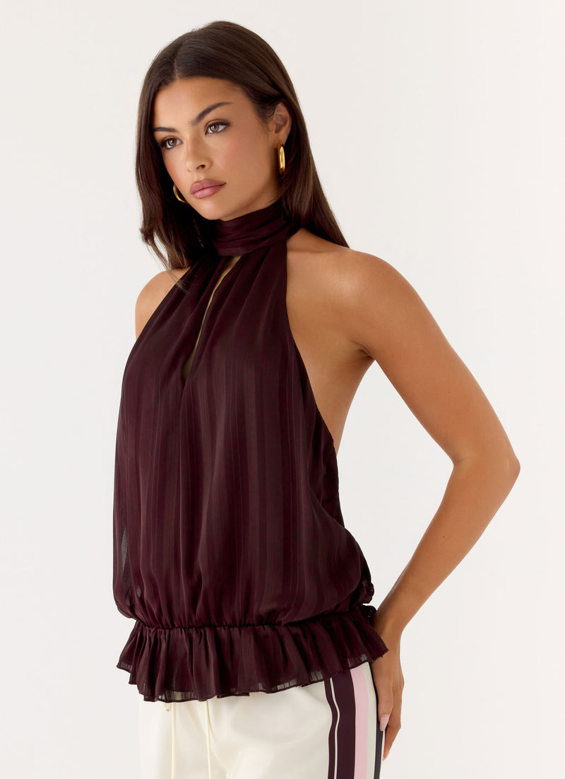 Hydro Halter Top - Aubergine
