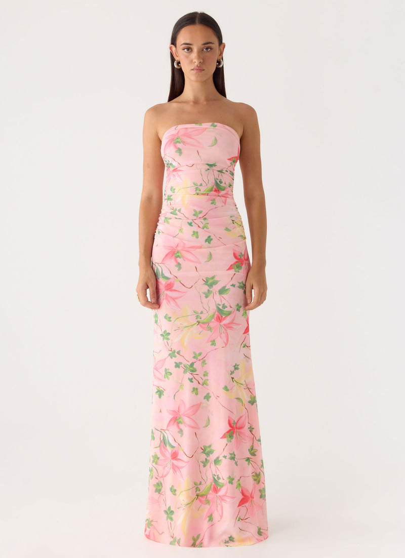 Iroha Strapless Maxi Dress - Blooming Spring