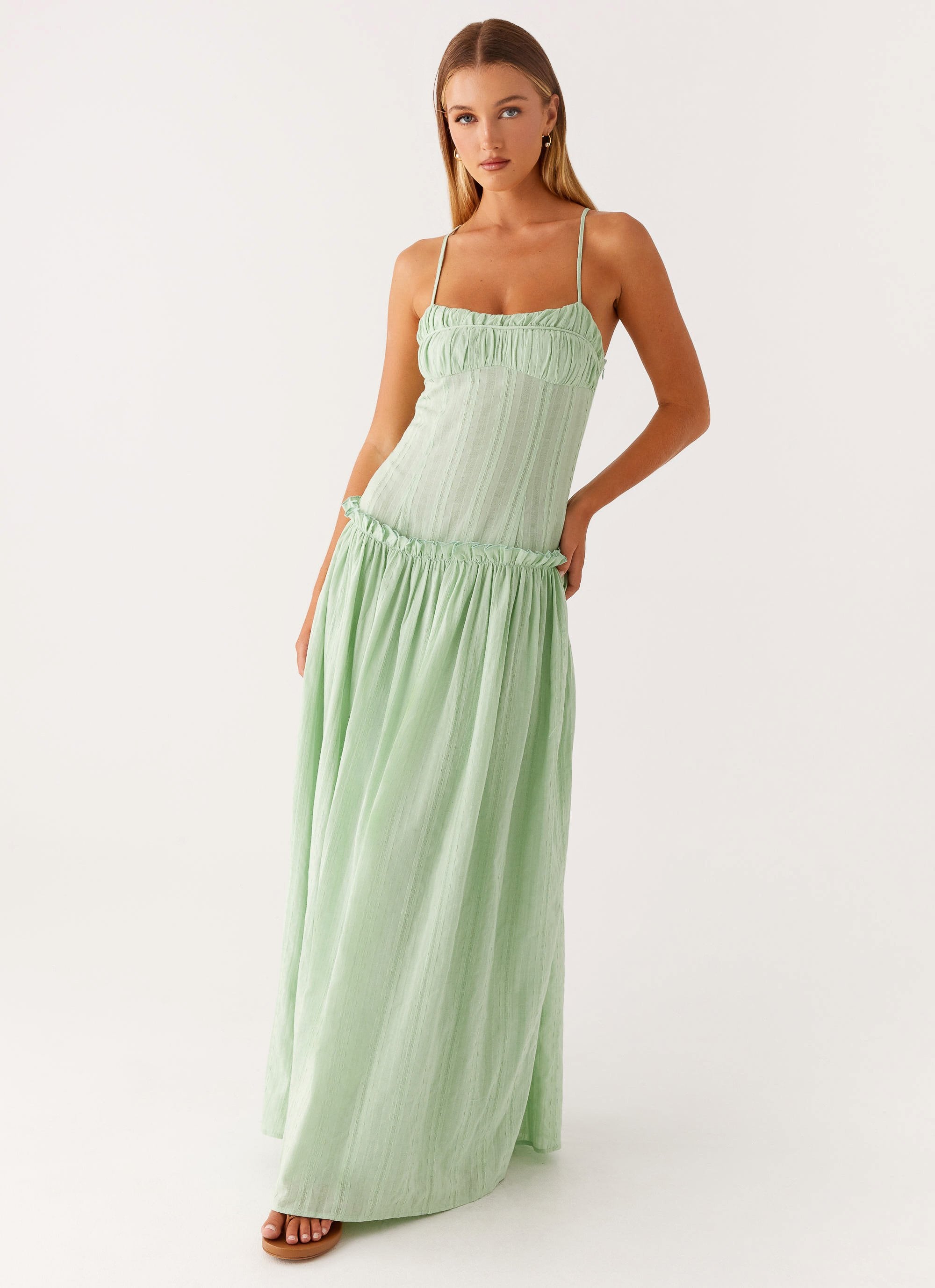 drop waist dress nz Jacinda Drop Waist Maxi Dress in Ivory Size 6 Size 14 (bigger 12