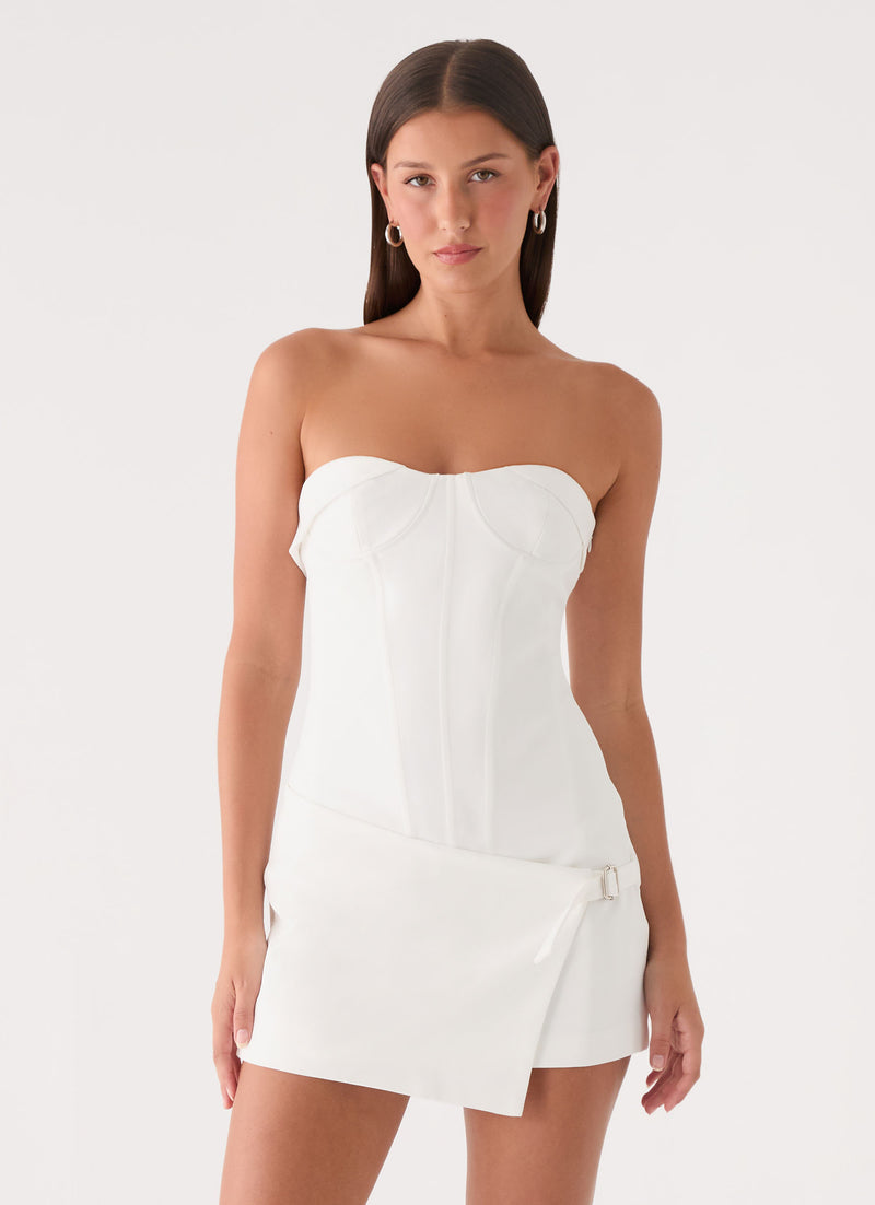 Jennah Mini Dress - White Dove