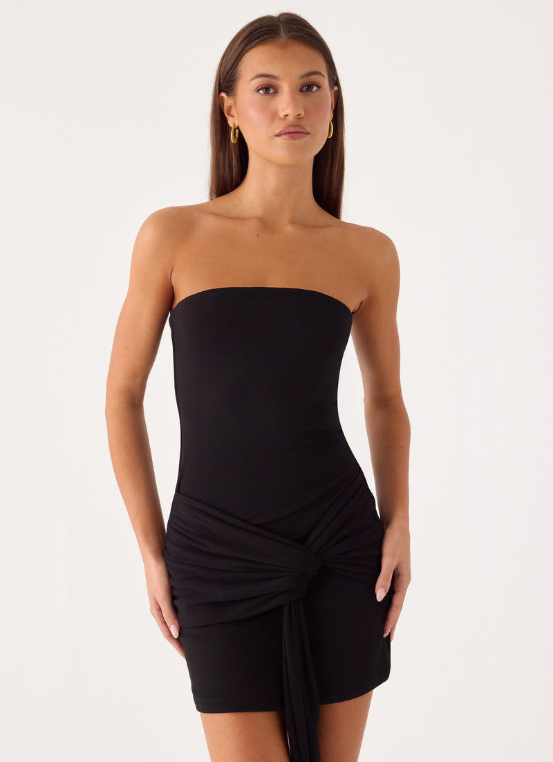 Jiliana Strapless Mini Dress - Black