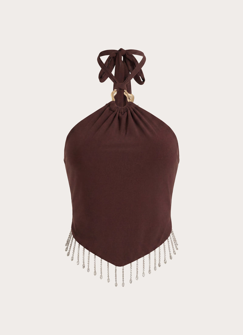 Joosal Beaded Top - Brown