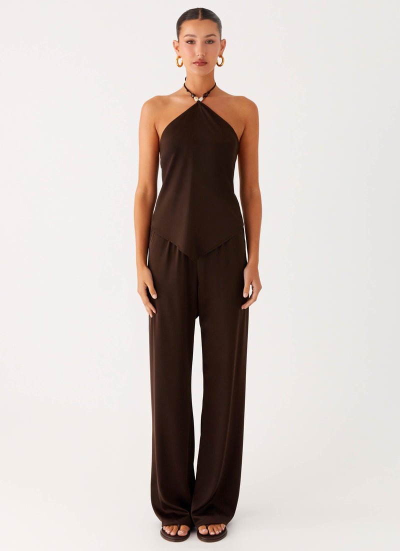 Jorjianna Halter Top - Chocolate