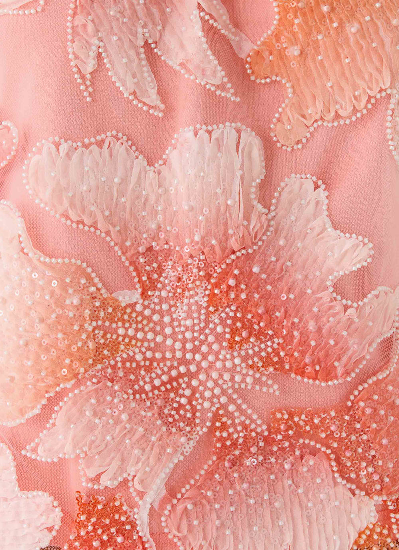 Julienne Beaded Top - Coral