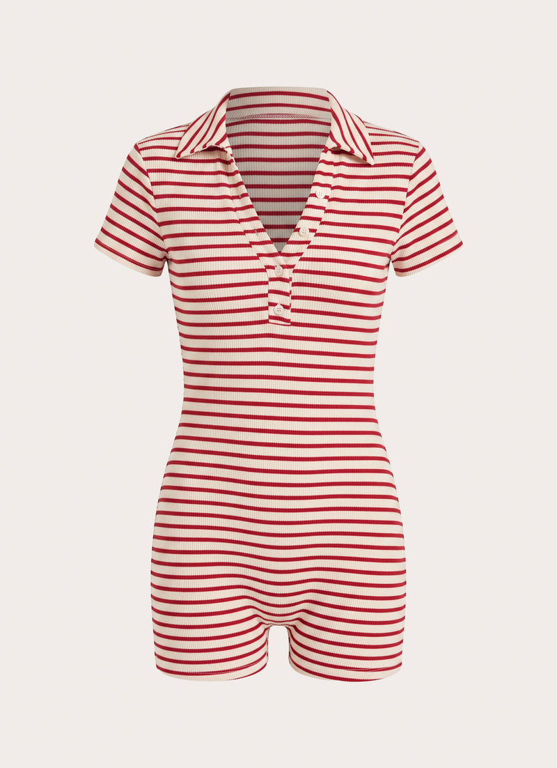 Kairah Playsuit - Red/White Stripe