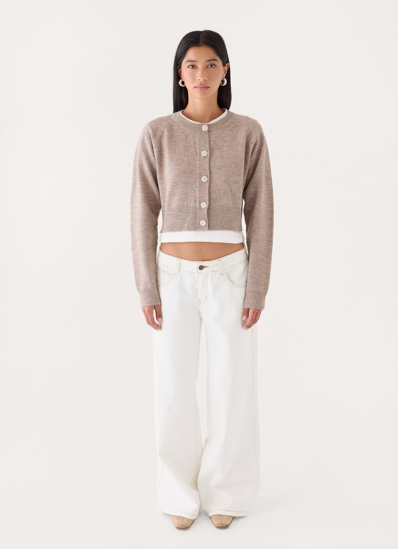 Keanne Knit Cardigan - Beige