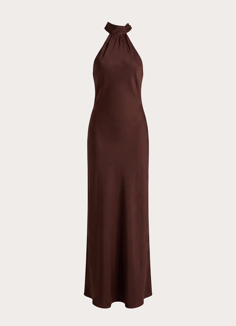 Keena Scarf Maxi Dress - Chocolate