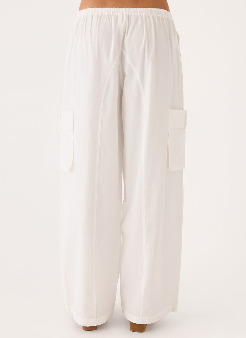 Kynzi Cargo Pants - White