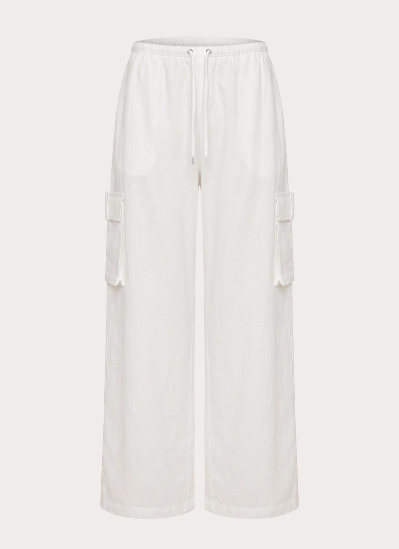 Kynzi Cargo Pants - White
