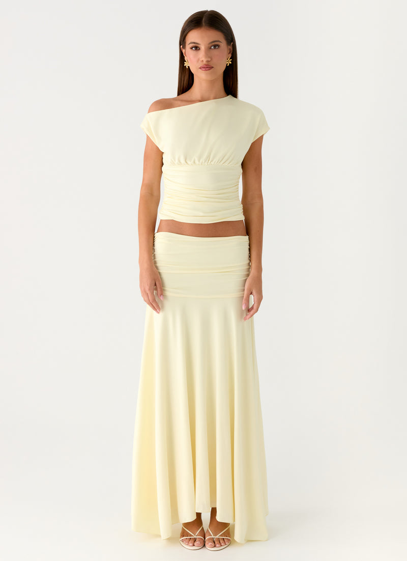 Liana Asymmetrical Top - Yellow