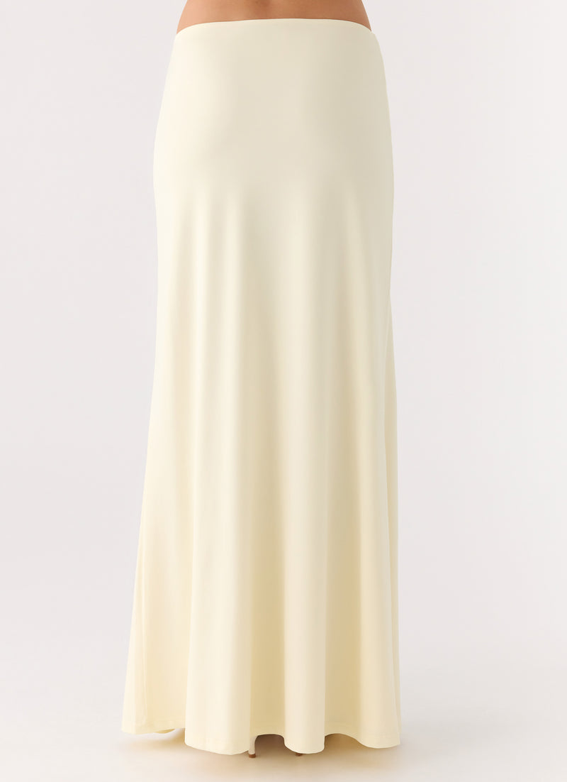 Like A Flower Maxi Skirt - Lemon Yellow