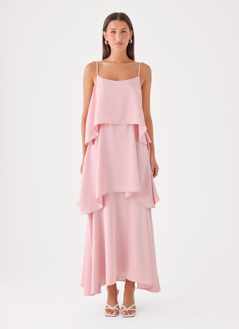 Lucy Tiered Maxi Dress - Soft Pink