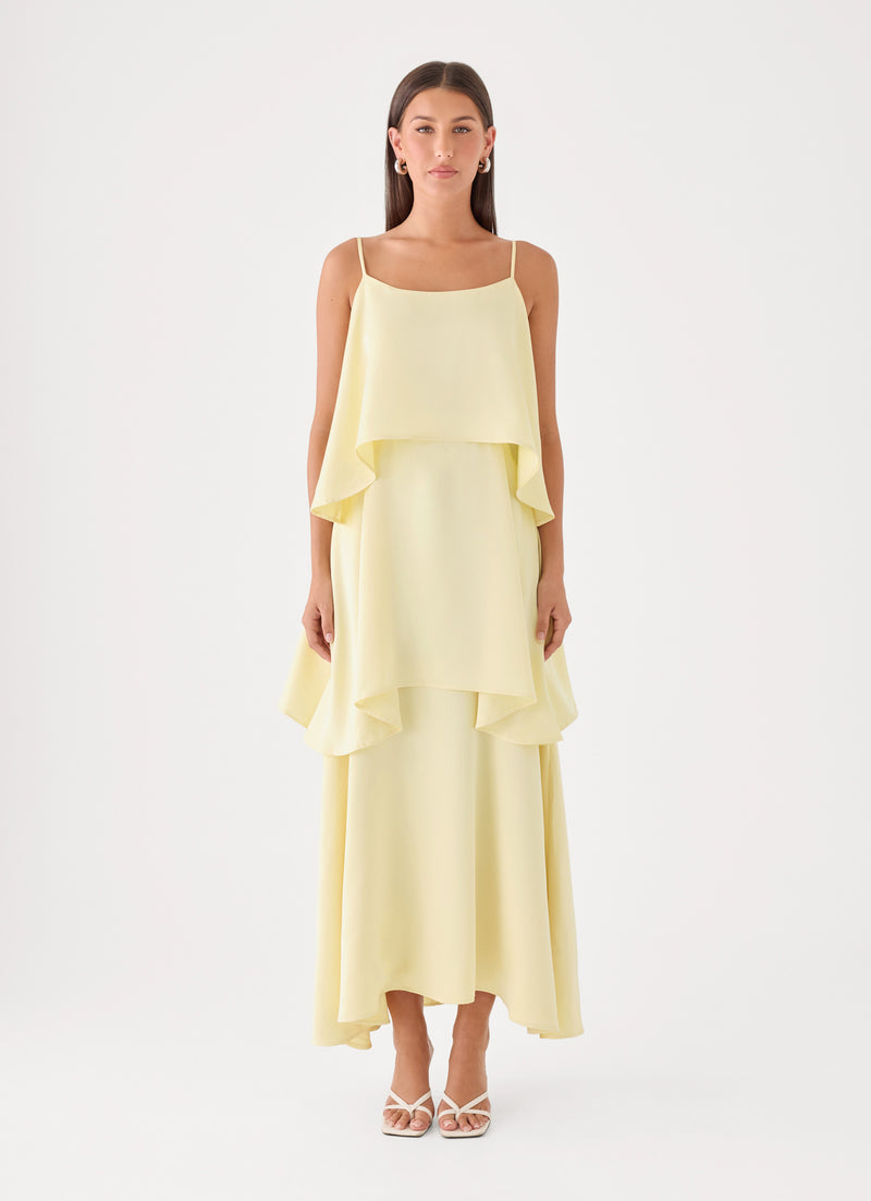 Lucy Tiered Maxi Dress - Yellow